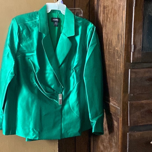 ASHRO Green women skirt suit size 24 - Picture 8 of 10